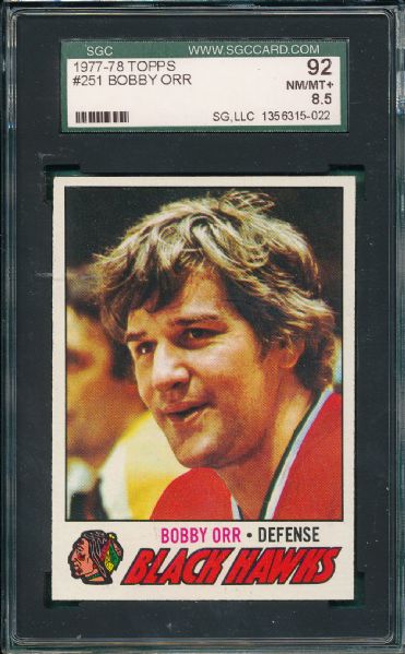 1977-78 Topps HCKY #251 Bobby Orr SGC 92