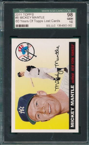 2011 Topps #8 Mickey Mantle SGC 98