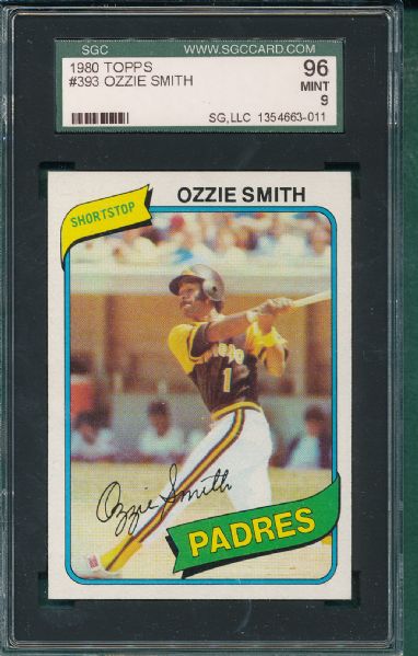 1980 Topps #393 Ozzie Smith SGC 96
