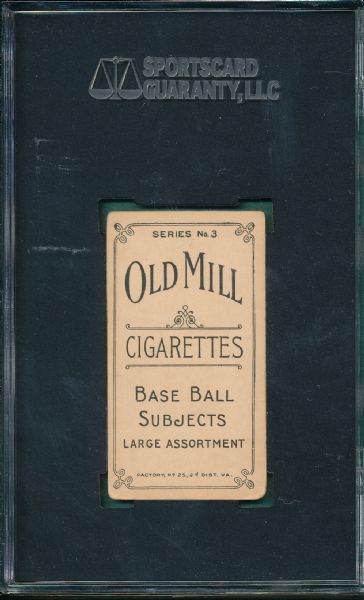 1910 T210 Bandy, Series 3, Old Mill Cigarettes SGC 40