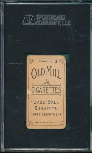 1910 T210 Hoffman & Gehring, Series 2, Old Mill Cigarettes (2) Card Lot SGC 20