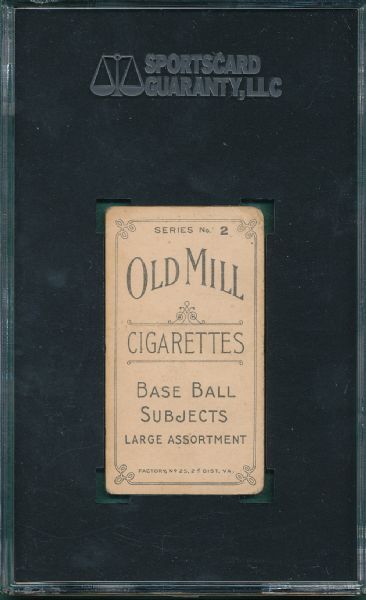 1910 T210 Hamilton & Toner, Series 2, Old Mill Cigarettes (2) Card Lot SGC 