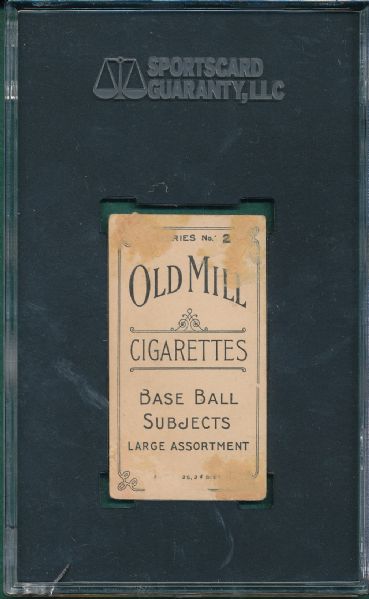 1910 T210 Hamilton & Toner, Series 2, Old Mill Cigarettes (2) Card Lot SGC 
