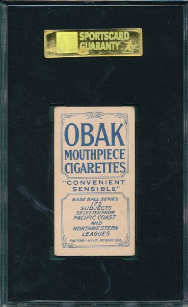 1910 T212-2 Raymer Obak Cigarettes SGC 40
