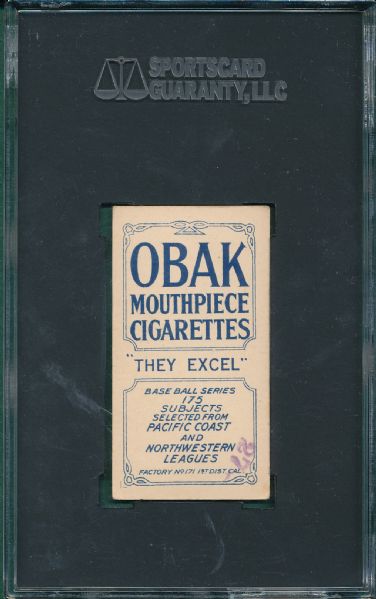 1910 T212-2 Stevens Obak Cigarettes SGC 50