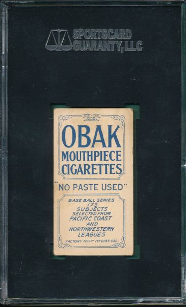 1910 T212-2 Capron Obak Cigarettes SGC 50