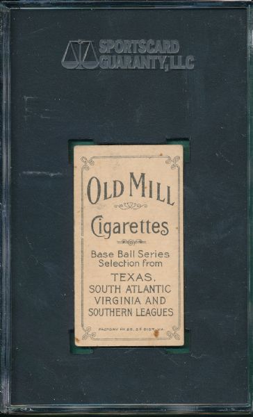 1909-1911 T206 Bernhard Old Mill Cigarettes SGC 10 *Southern League*