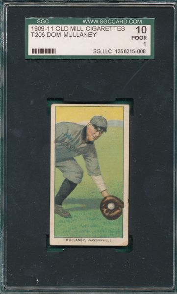 1909-1911 T206 Mullaney Old Mill Cigarettes SGC 10 *Southern League*