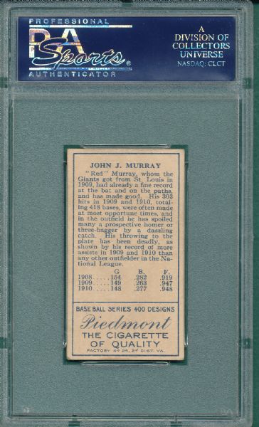 1911 T205 Murray Piedmont Cigarettes PSA 4.5