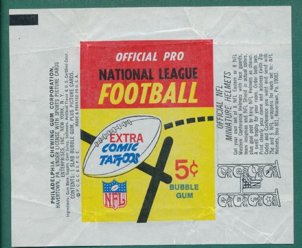 1966 Philadelphia FB Wrapper & Lot of (6) Cards