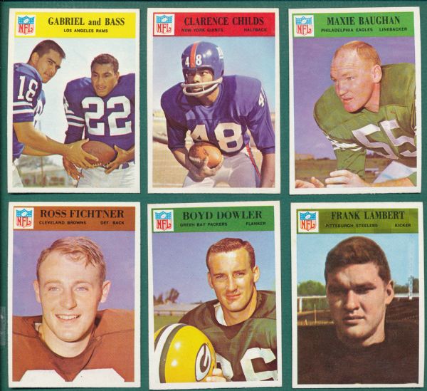 1966 Philadelphia FB Wrapper & Lot of (6) Cards
