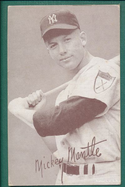 1947-66 Exhibits Mickey Mantle, No Pinstripes or Outline