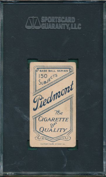 1909-1911 T206 Keeler, Portrait, Piedmont Cigarettes SGC 30
