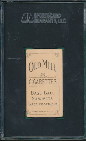 1909-1911 T206 Jennings, One hand, Old Mill Cigarettes SGC 35
