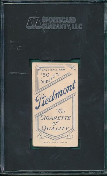 1909-1911 T206 Elberfeld, NY Portrait, Piedmont Cigarettes SGC 20