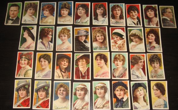 1915-20 Movie Stars Recruit Cigarettes Partial Set 37/50, (38) Card Lot