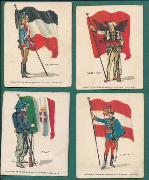 1914-16 T105 Standard Flag Bearers Zira & Nebo Cigarettes Lot of (18)