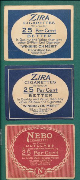1914-16 T105 Standard Flag Bearers Zira & Nebo Cigarettes Lot of (18)