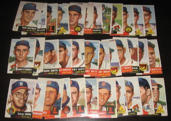 1953 Topps (36) Card Lot W/ Wynne