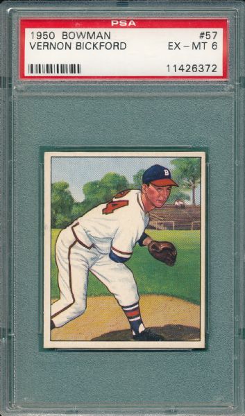 1950 Bowman #57 Vernon Bickford PSA 6