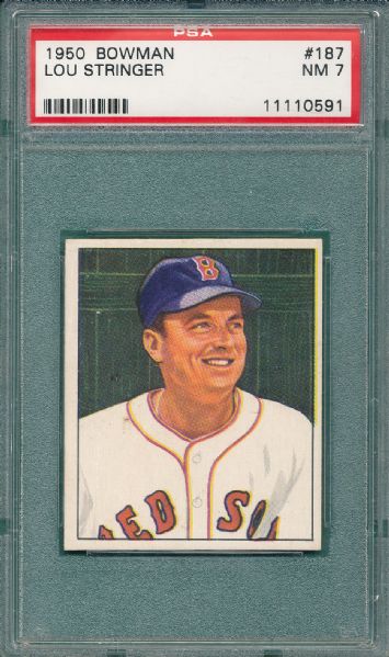 1950 Bowman #187 Lou Stringer PSA 7