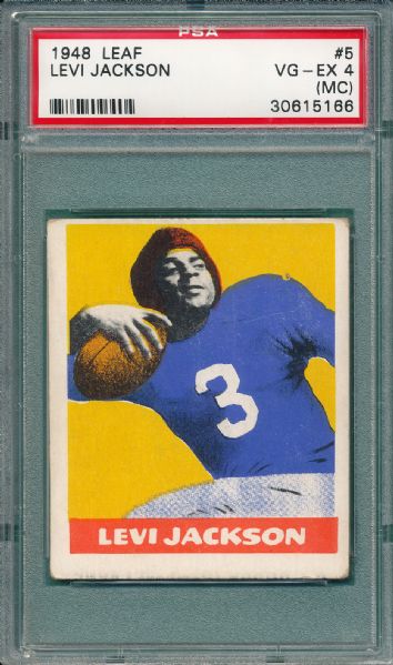 1948 Leaf FB #05 Jackson, #28 Wistert & #40 Nolan (3) Card Lot PSA 