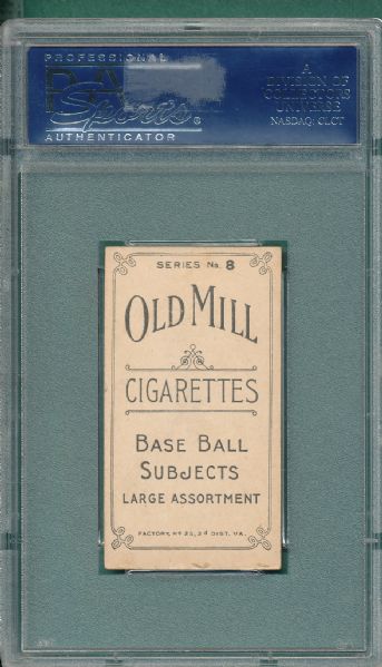 1910 T210-8 Miller Old Mill Cigarettes PSA 6 *Low Pop, Highest Graded*