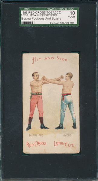 1893 N266 Boxing Positions & Boxers, Red Cross Tobacco Lot of (3) W/ Sullivan SGC