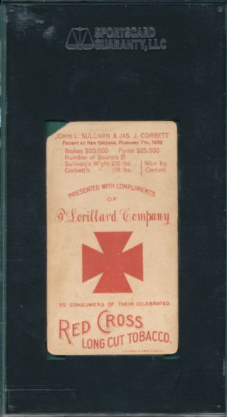 1893 N266 Boxing Positions & Boxers, Red Cross Tobacco Lot of (3) W/ Sullivan SGC