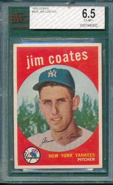 1959 Topps #237, #383 & #525 *Hi #* (3) Card Lot Yankees
