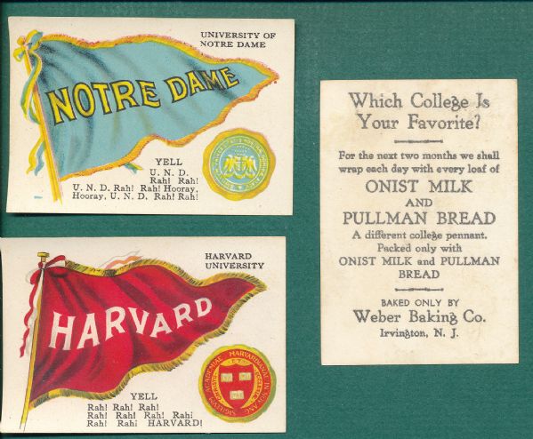 1920's Weber Baking College Pennants Lot of (28) *Crease Free*