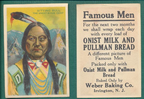 1920's Weber Baking D117 Famous Men Lot of (11) W/ Sitting Bull