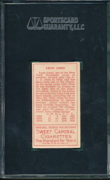 1911 T205 Ames Sweet Caporal Cigarettes SGC 60