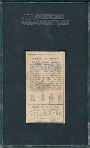 1911 T205 Chase, Both Ears, Frame, Polar Bear Tobacco SGC 20