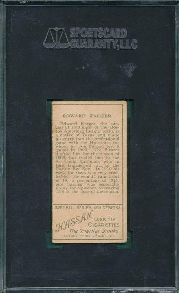 1911 T205 Karger Hassan Cigarettes SGC 50