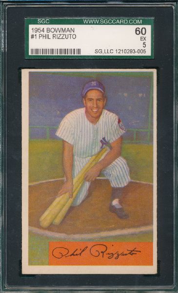 1954 Bowman #1 Phil Rizzuto SGC 60 