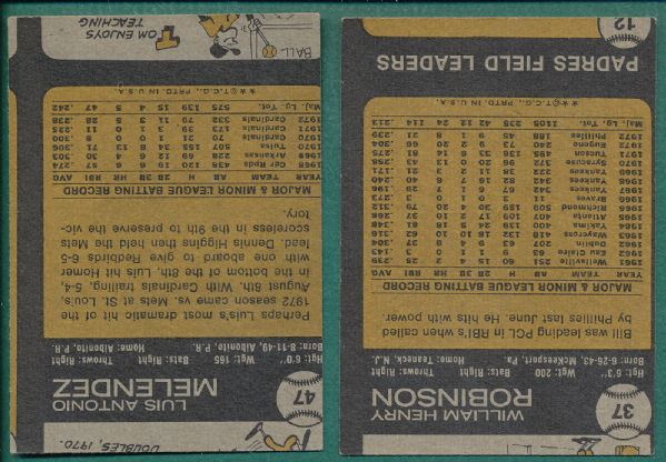 1966-74 Topps Misprints, Miscuts and Wrong Backs [14]