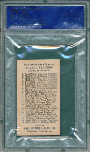1909 E95 Tommy Leach Philadelphia Caramel PSA 6 *Only One Graded Higher*