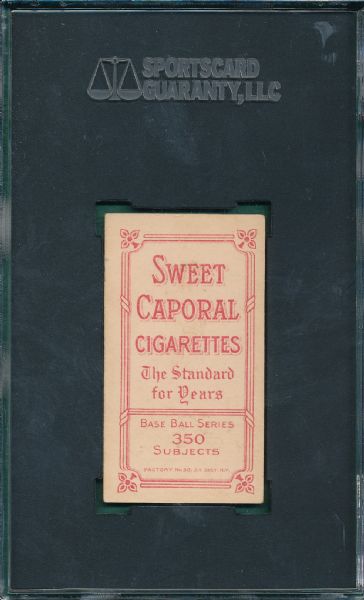 1909-1911 T206 Crawford, Batting Sweet Caporal Cigarettes SGC 60