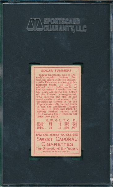 1911 T205 Summers Sweet Caporal Cigarettes SGC 60