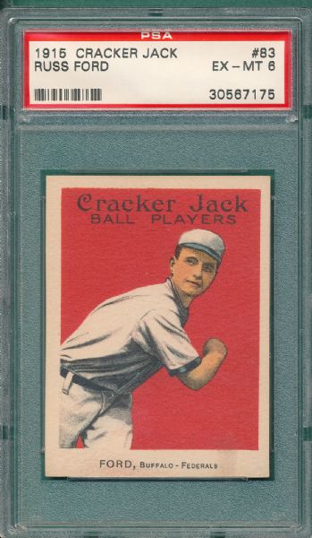 1915 Cracker Jack #83 Russ Ford PSA 6 *Federal League*