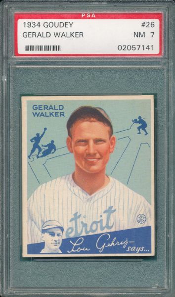 1934 Goudey #26 Gerald Walker PSA 7