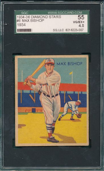 1934-36 Diamond Stars #4 Myer, #5 Bridges & #6 Bishop (3) Card Lot SGC 