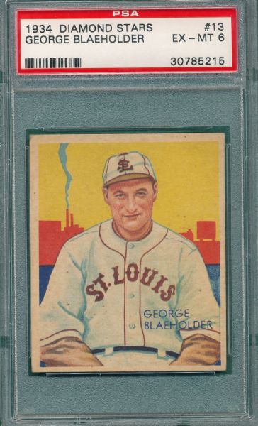 1934-36 Diamond Stars #13 George Blaeholder PSA 6