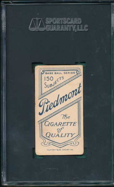 1909-1911 T206 Chase, White Cap, Piedmont Cigarettes SGC 20