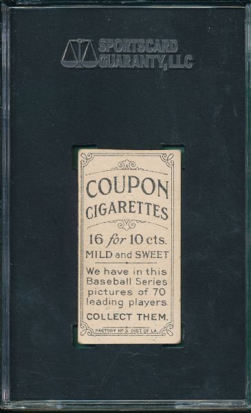 1919 T213-3 Kid Elberfeld Coupon Cigarettes SGC Authentic