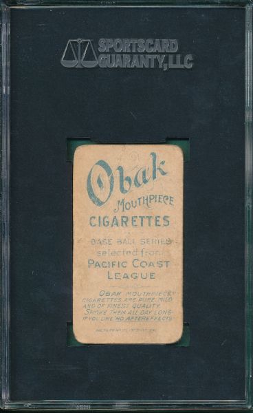 1909 T212-1 Graham Obak Cigarettes SGC 10
