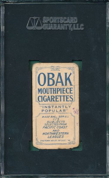 1910 T212-2 Bennett Obak Cigarettes SGC 10