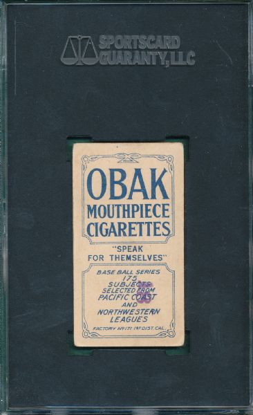 1910 T212-2 Baker Obak Cigarettes SGC 35