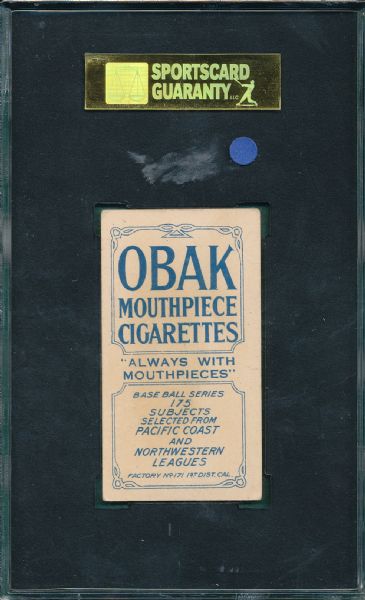 1910 T212-2 Martinke Obak Cigarettes SGC 40